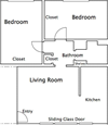 glenwoodgarden2x1 850sqft floor plan